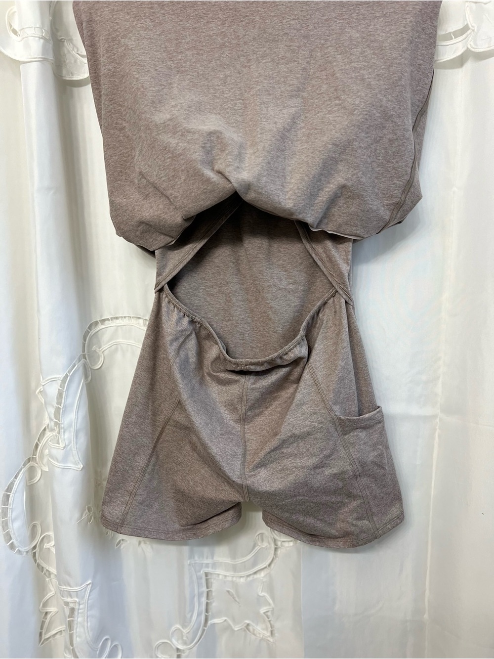 SPANX Active Dress Built In Shorts Drawstring Racerback Taupe M - Picture 8 of 12